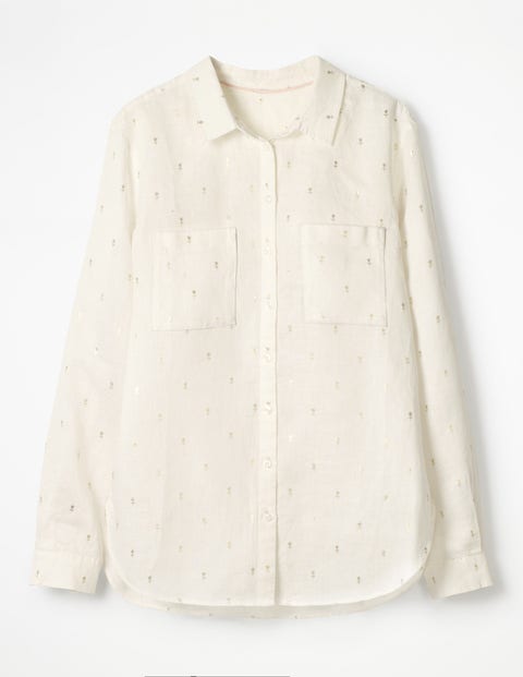 The Linen Shirt - Ivory Gold Rose Field Spaced The Linen Shirt - Ivory Gold Rose Field Spaced