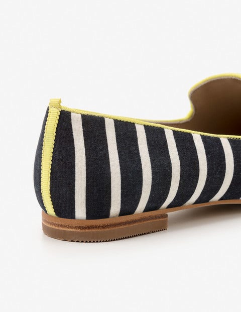 Rowan Slipper Shoes - Navy and Ivory Stripe Rowan Slipper Shoes - Navy and Ivory Stripe