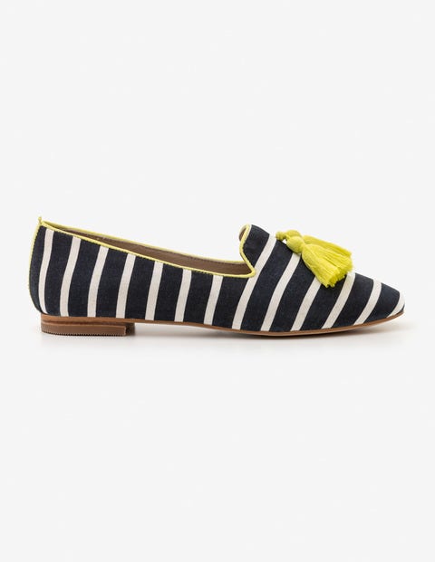 Rowan Slipper Shoes - Navy and Ivory Stripe Rowan Slipper Shoes - Navy and Ivory Stripe