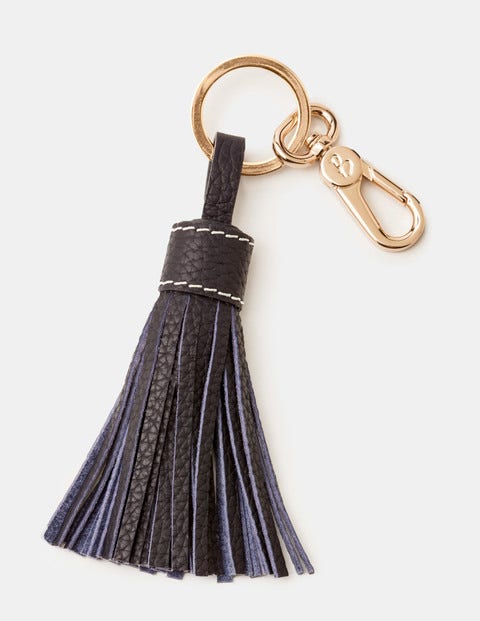 Leather Tassel Keyring - Navy Leather Tassel Keyring - Navy