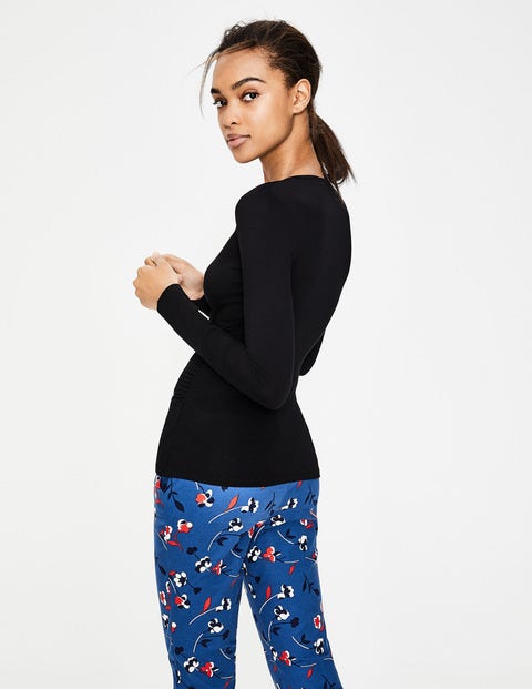 Long Sleeve Wrap Top - Black Long Sleeve Wrap Top - Black