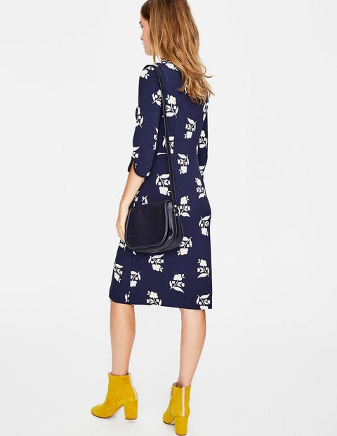 Jessie Jersey Dress - Navy Meadow Motif Jessie Jersey Dress - Navy Meadow Motif