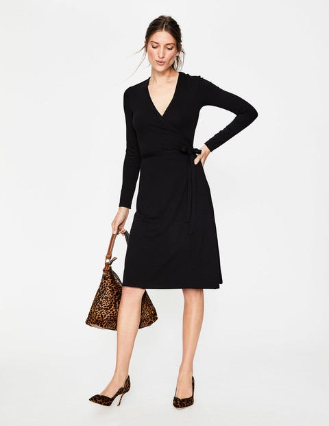 Wrap Jersey Dress - Black Wrap Jersey Dress - Black