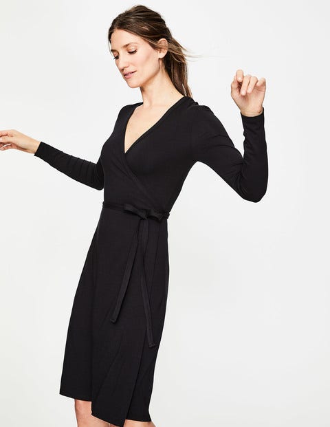 Wrap Jersey Dress - Black Wrap Jersey Dress - Black