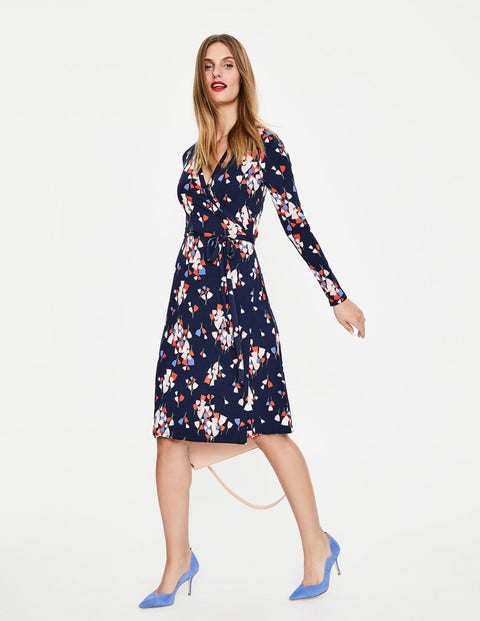 Wrap Jersey Dress - Navy Tulip Wrap Jersey Dress - Navy Tulip