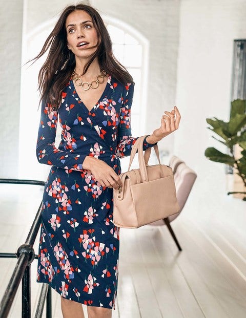 Wrap Jersey Dress - Navy Tulip Wrap Jersey Dress - Navy Tulip