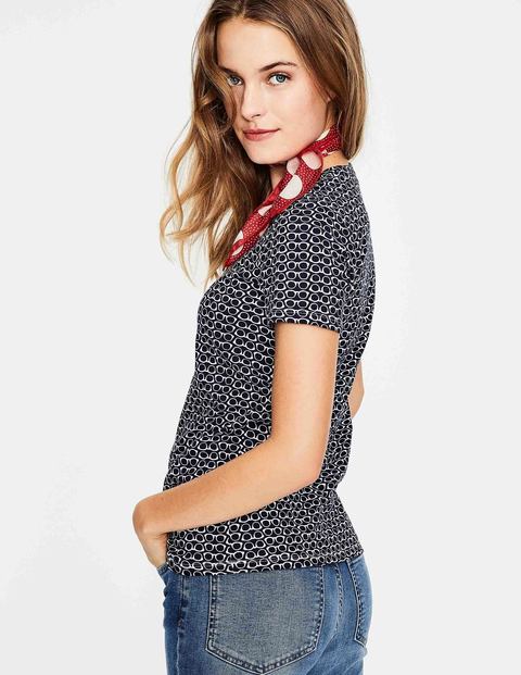 Printed Crew Neck Tee - Navy Glasses Printed Crew Neck Tee - Navy Glasses