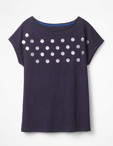 Natalie Jersey Tee - Navy/Pewter Natalie Jersey Tee - Navy/Pewter