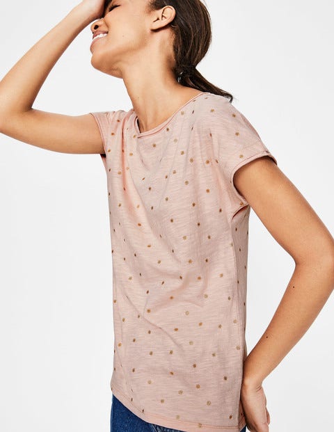 Natalie Jersey Tee - Pink Frosting/Gold Natalie Jersey Tee - Pink Frosting/Gold