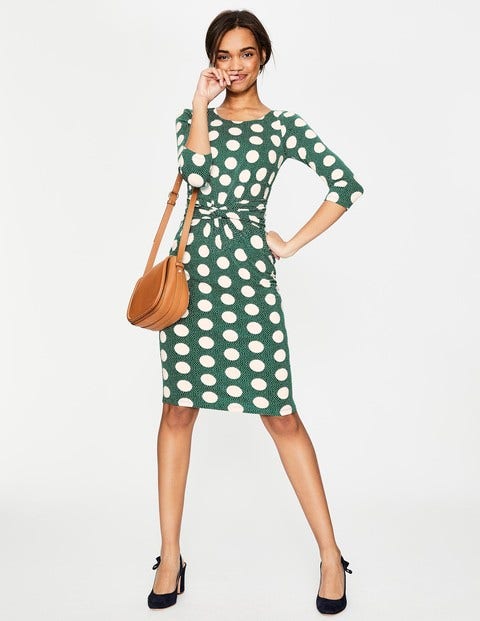 Michelle Jersey Dress - Sap Green Spot on Spot Michelle Jersey Dress - Sap Green Spot on Spot