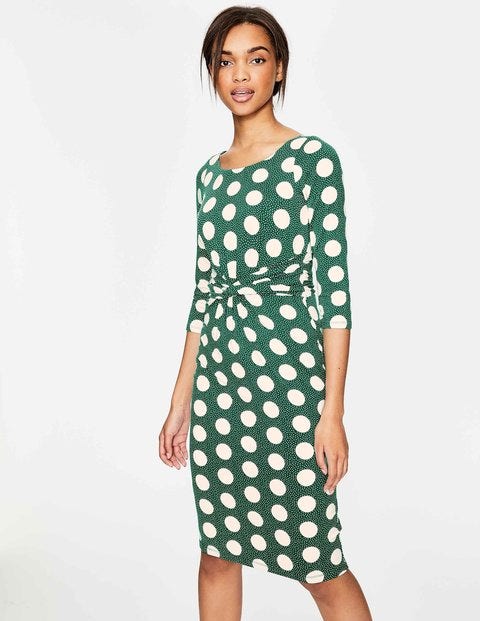 Michelle Jersey Dress - Sap Green Spot on Spot Michelle Jersey Dress - Sap Green Spot on Spot