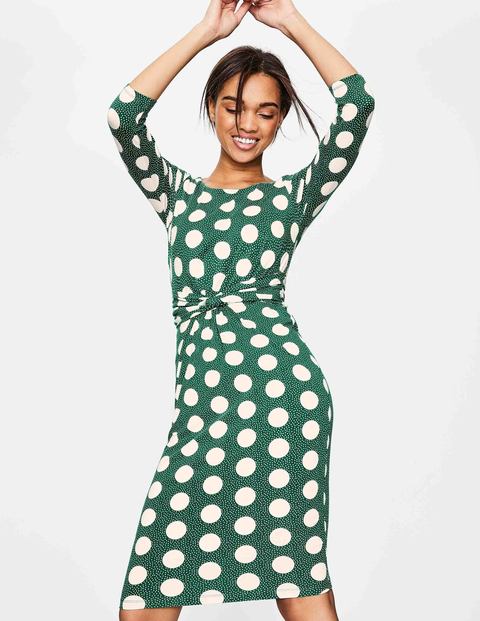 Michelle Jersey Dress - Sap Green Spot on Spot Michelle Jersey Dress - Sap Green Spot on Spot