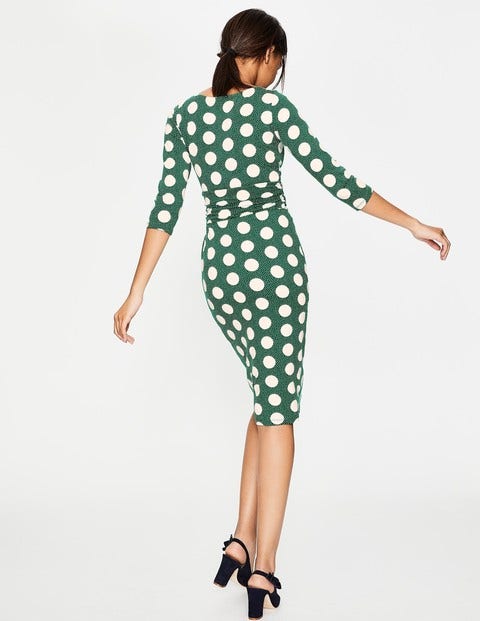 Michelle Jersey Dress - Sap Green Spot on Spot Michelle Jersey Dress - Sap Green Spot on Spot