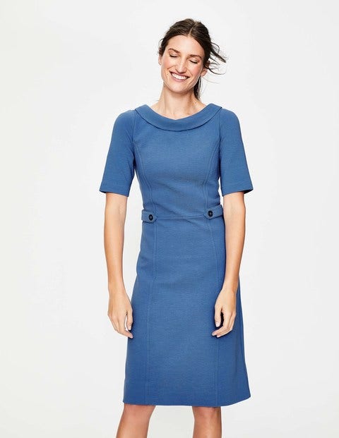 Betty Ottoman Dress - Soft Blue/Navy Betty Ottoman Dress - Soft Blue/Navy