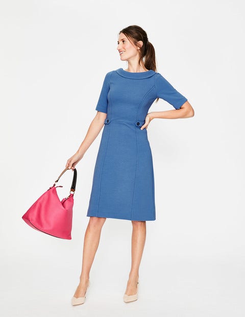 Betty Ottoman Dress - Soft Blue/Navy Betty Ottoman Dress - Soft Blue/Navy