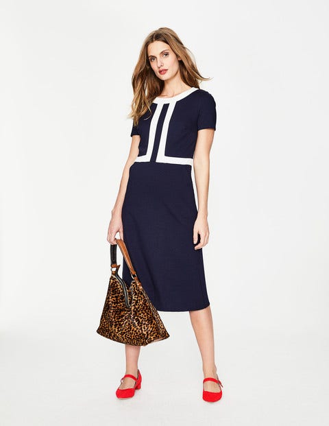 Joan Ponte Dress - Navy/Ivory Joan Ponte Dress - Navy/Ivory