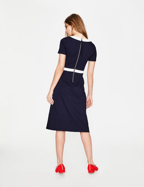 Joan Ponte Dress - Navy/Ivory Joan Ponte Dress - Navy/Ivory