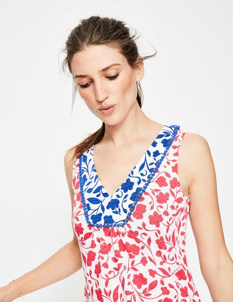 Tarifa Jersey Dress - Coral Sunset Meadow Tarifa Jersey Dress - Coral Sunset Meadow
