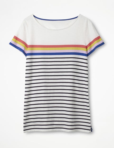 Short Sleeve Breton - Ivory Multi Short Sleeve Breton - Ivory Multi