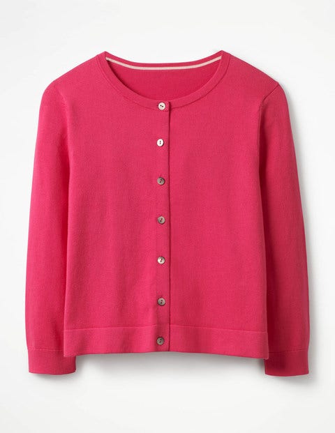 Favourite Crop Crew Cardigan - Carnival Pink Favourite Crop Crew Cardigan - Carnival Pink