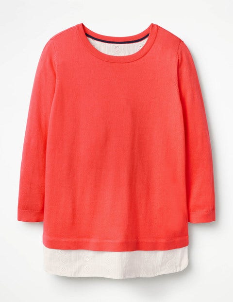 Nora Woven Mix Jumper - Paradise Pink Nora Woven Mix Jumper - Paradise Pink