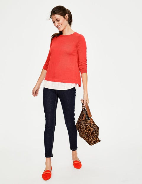 Nora Woven Mix Jumper - Paradise Pink Nora Woven Mix Jumper - Paradise Pink