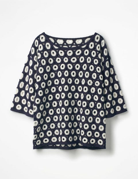 Elana Sweater - Navy/Ivory Elana Sweater - Navy/Ivory