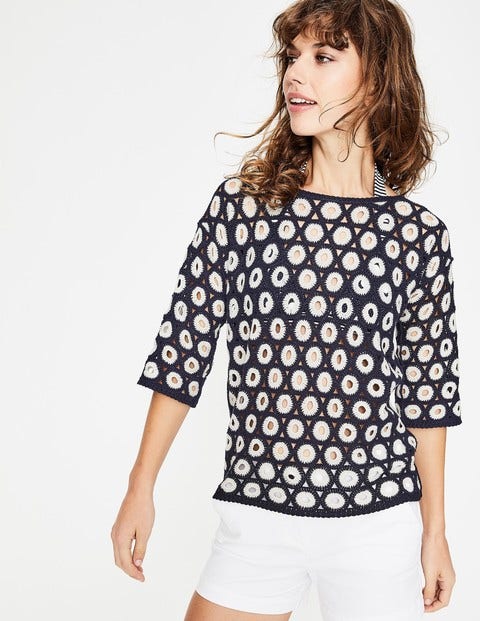 Elana Sweater - Navy/Ivory Elana Sweater - Navy/Ivory