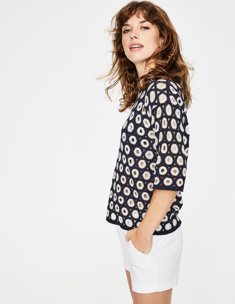 Elana Sweater - Navy/Ivory Elana Sweater - Navy/Ivory