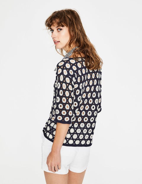 Elana Sweater - Navy/Ivory Elana Sweater - Navy/Ivory