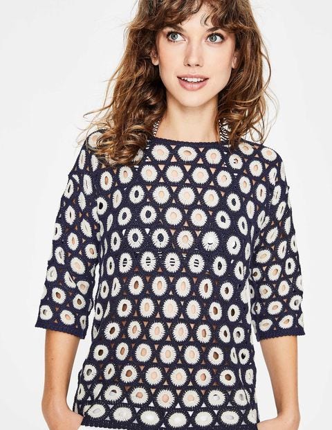 Elana Sweater - Navy/Ivory Elana Sweater - Navy/Ivory