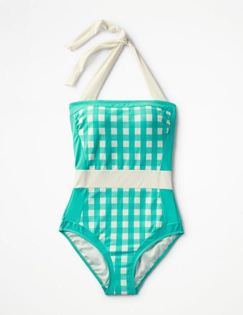 Santorini Swimsuit - Patina Green Gingham Santorini Swimsuit - Patina Green Gingham