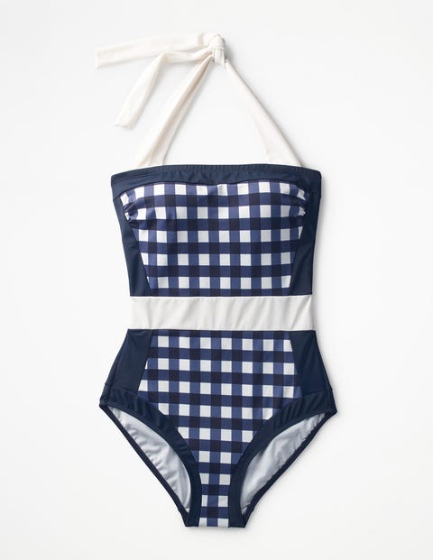 Santorini Swimsuit - Navy Gingham Santorini Swimsuit - Navy Gingham