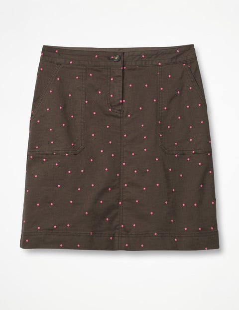 Chinorock - Khaki mit neonrosa Tupfen Chinorock - Khaki mit neonrosa Tupfen