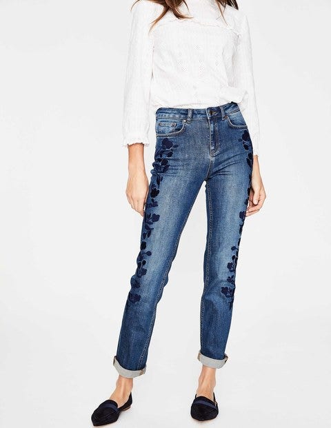 Cavendish Girlfriend Jeans - Embroidered Cavendish Girlfriend Jeans - Embroidered
