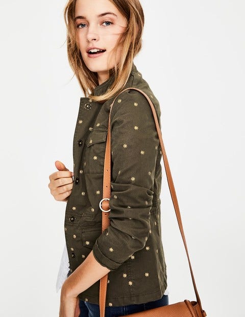 Carly Embroidered Jacket - Khaki Carly Embroidered Jacket - Khaki