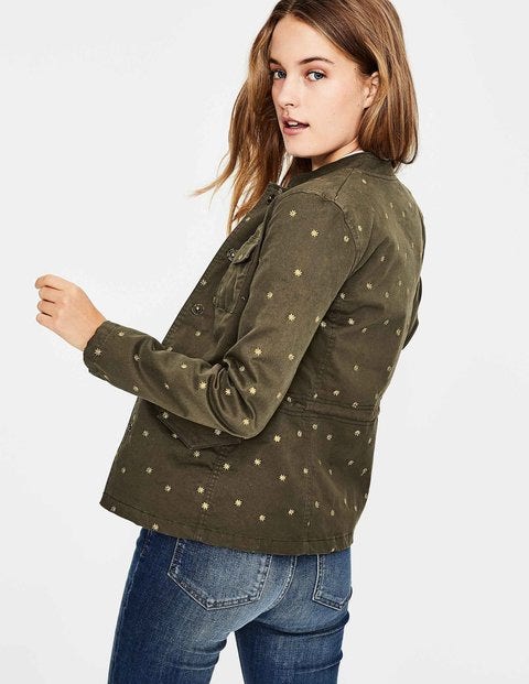 Carly Embroidered Jacket - Khaki Carly Embroidered Jacket - Khaki