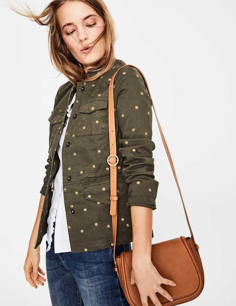 Carly Embroidered Jacket - Khaki Carly Embroidered Jacket - Khaki