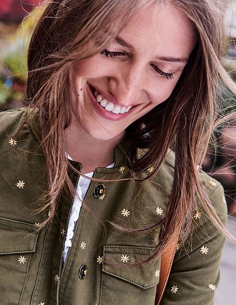 Carly Embroidered Jacket - Khaki Carly Embroidered Jacket - Khaki