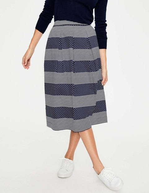 Lola Skirt - Navy, Spot Stripe Lola Skirt - Navy, Spot Stripe