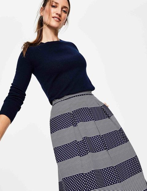 Lola Skirt - Navy, Spot Stripe Lola Skirt - Navy, Spot Stripe