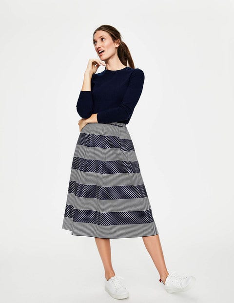 Lola Skirt - Navy, Spot Stripe Lola Skirt - Navy, Spot Stripe
