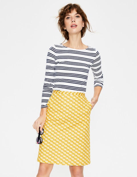 Printed Cotton A-line Skirt - Mimosa Yellow, Parasol Printed Cotton A-line Skirt - Mimosa Yellow, Parasol