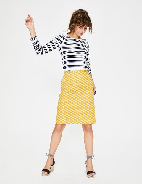 Printed Cotton A-line Skirt - Mimosa Yellow, Parasol Printed Cotton A-line Skirt - Mimosa Yellow, Parasol