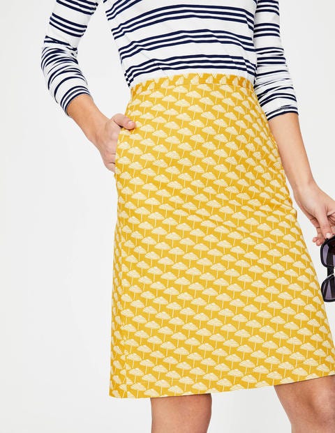 Printed Cotton A-line Skirt - Mimosa Yellow, Parasol Printed Cotton A-line Skirt - Mimosa Yellow, Parasol