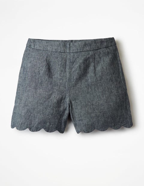 Miranda Scalloped Shorts - Navy Miranda Scalloped Shorts - Navy