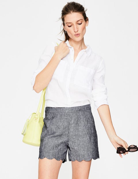 Miranda Scalloped Shorts - Navy Miranda Scalloped Shorts - Navy