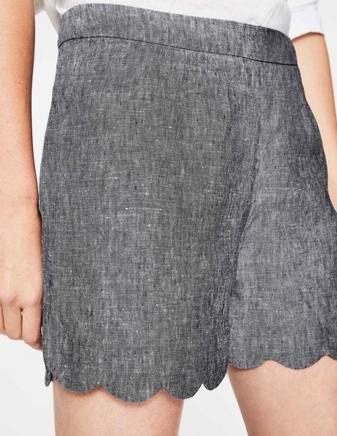 Miranda Scalloped Shorts - Navy Miranda Scalloped Shorts - Navy