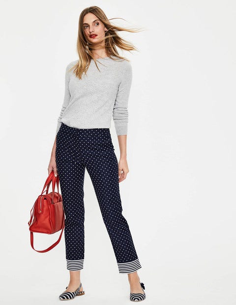 Richmond 7/8 Trousers - Navy, Spot Small Richmond 7/8 Trousers - Navy, Spot Small
