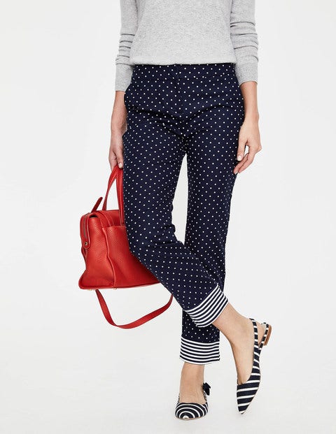 Richmond 7/8 Trousers - Navy, Spot Small Richmond 7/8 Trousers - Navy, Spot Small